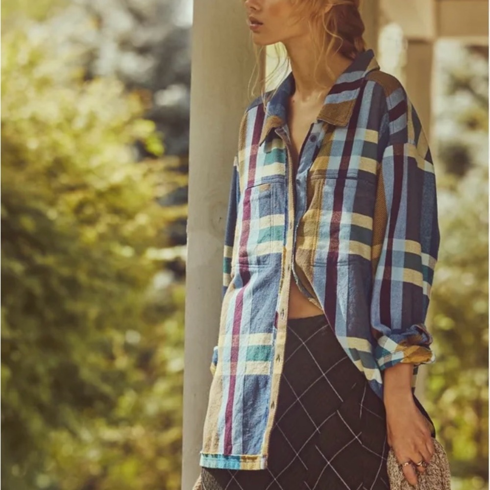 Free People Plaid Flannel Shirt